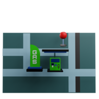 3 D illustration of gas station pin location icon png