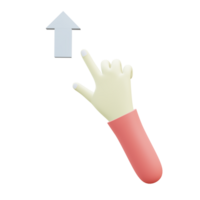 3 D illustration of swipe up hand gesture icon png