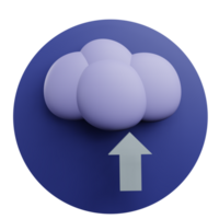 3 D illustration of cloud upload png