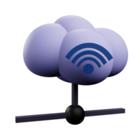 3 D illustration of cloud computing icon png