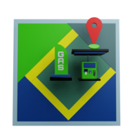 3 D illustration of gas station location icon png