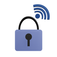 3 D illustration of smart padlock icon png