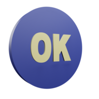 3 D illustration of Ok icon png