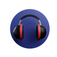 3 D illustration of headphone icon png