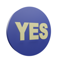 3 D illustration of yes icon png