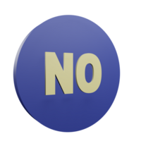 3 D illustration of No icon png