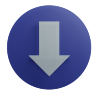 3 D illustration of Down arrow icon png