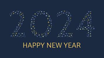 New Year's background with numbers 2024 made of snowflakes vector