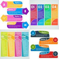 Set of four step by step infographic design template. Vector illustration