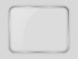 Glass plate in rounded rectangular frame vector