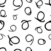 Seamless pattern with sketch round squiggle vector