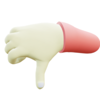 3 D illustration of dislike hand gesture icon png