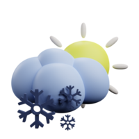 snow cloud with sun icon png