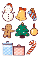 Kerstmis clip art symbolen en decoratief elementen. Kerstmis vakantie icoon png