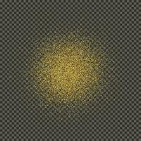 Gold glittering dust on a gray background. Dust with gold glitter effect and empty space for your text.  Vector illustration