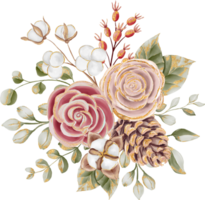 Blume Spitze Rand mit Blumen Weihnachten, Weihnachten Blume Rahmen Hintergrund mit Weihnachtsstern und Rose Gold png