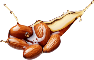 AI generated almonds with an oil drop png