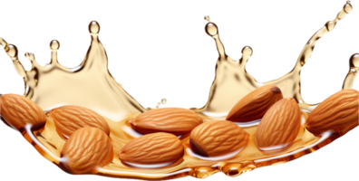 AI generated almonds with an oil drop png