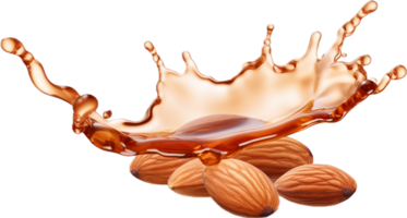 AI generated almonds with an oil drop png