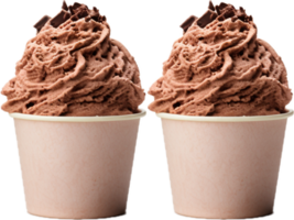 ai generado chocolate hielo crema cucharadas png