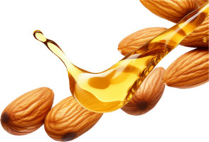 AI generated almonds with an oil drop png