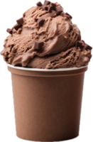 AI generated chocolate ice cream scoops png