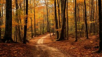 a painting of a path in the woods AI Generated photo