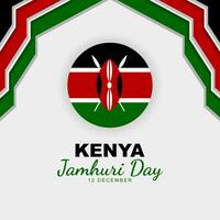 Kenya Jamhuri day is celebrated every year on 12 December. Greeting card poster with Kenya Flag. Vector illustration