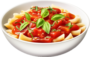 ai generado pasta con tomate salsa en un cuenco png