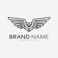 Wings logo vector icon symbol illustration design template