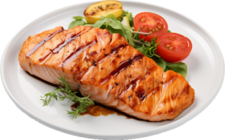 AI generated Grilled salmon steak png
