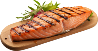 AI generated Grilled salmon steak png