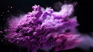 a brush is being used to paint purple powder AI Generative photo