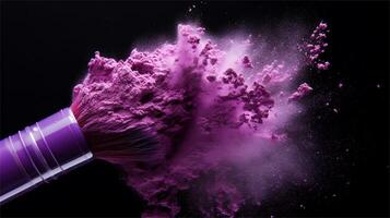 a brush is being used to paint purple powder AI Generative photo