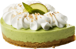 AI generated coconut matcha cream pie png