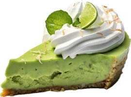 AI generated coconut matcha cream pie png