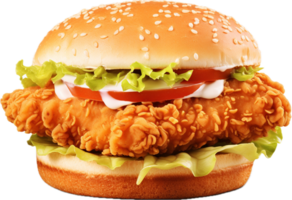 AI generated fried chicken burger png