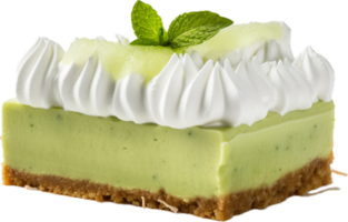 AI generated coconut matcha cream pie png