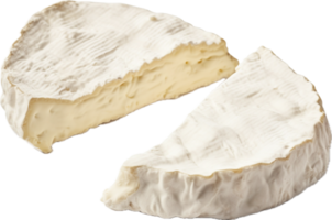 AI generated Two pieces of white mold soft cheese png