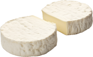 AI generated Two pieces of white mold soft cheese png