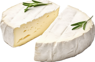 AI generated Two pieces of white mold soft cheese png