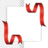 Red tag with corner ribbon, empty page template frame isolated on background vector