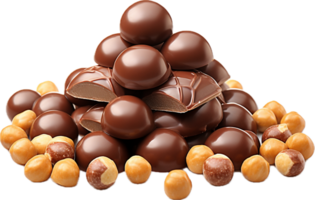 ai generado chocolate caramelo con avellanas png