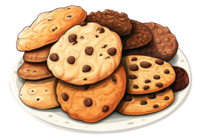 AI generated A Pile of Cookies on transparent background png