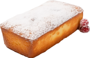 AI generated yogurt cake with powdered sugar png