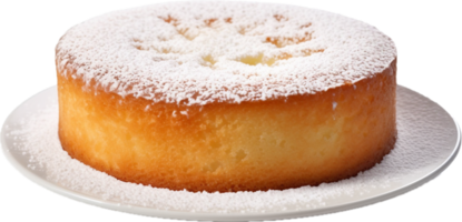 AI generated yogurt cake with powdered sugar png