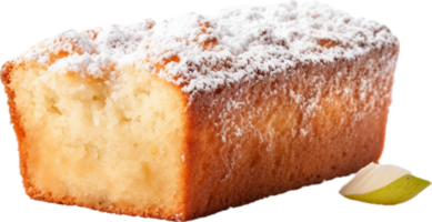 AI generated yogurt cake with powdered sugar png