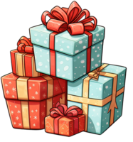 AI generated Presents gift on transparent background png