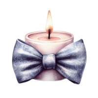 AI generated Candle Bow Gift Anniversary AI Generative png