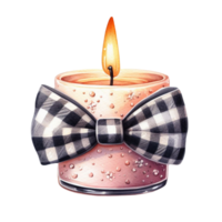 AI generated Candle Bow Gift Anniversary AI Generative png